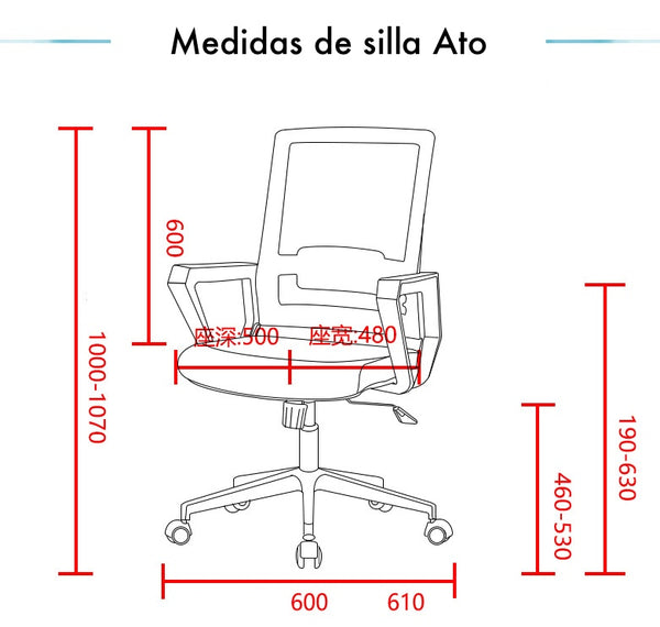 Silla operativa Ato gris