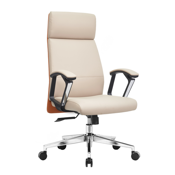 Silla de cuero 6701A crema