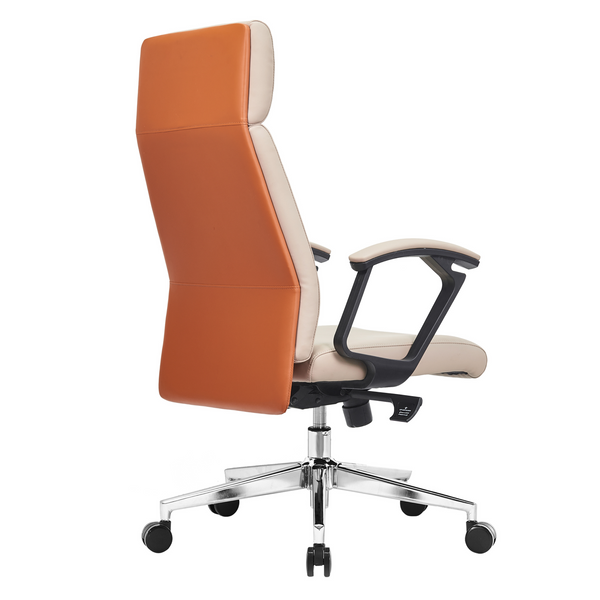 Silla de cuero 6701A crema