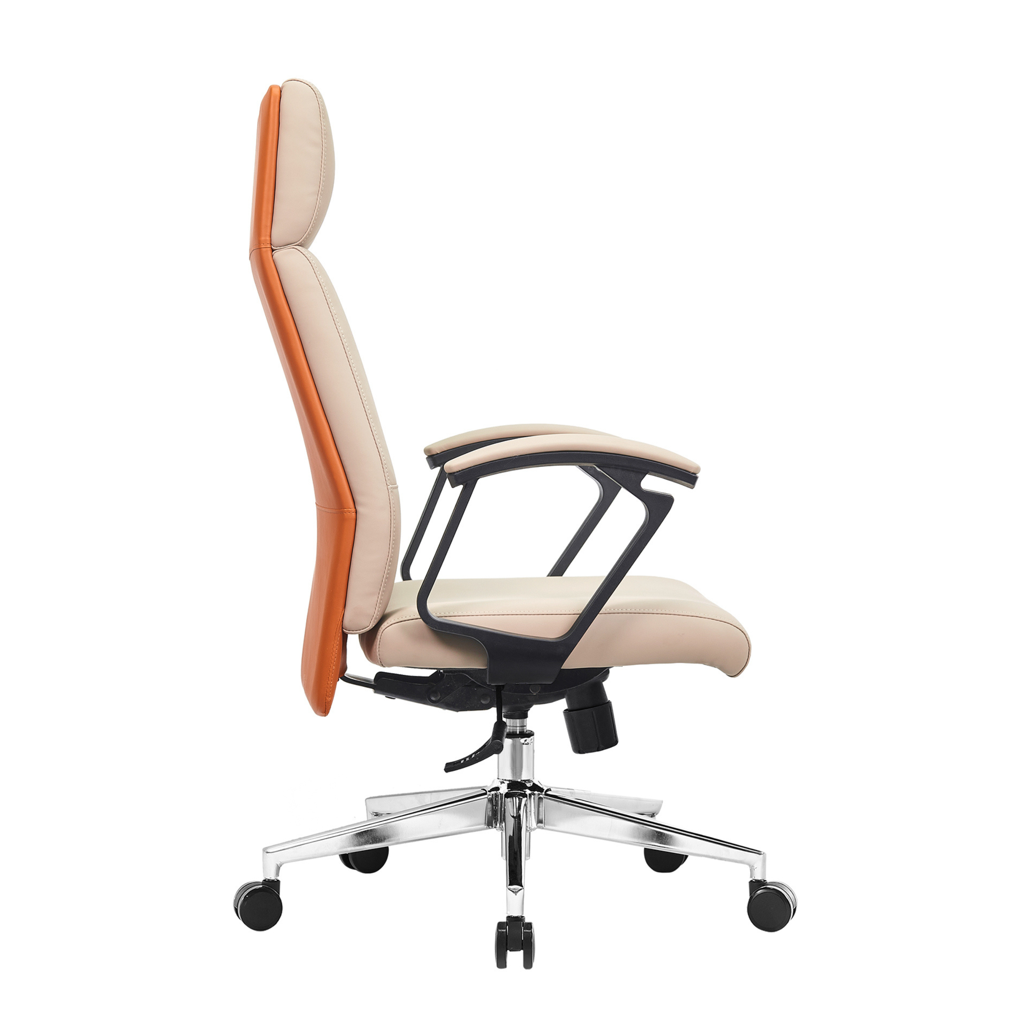 Silla de cuero 6701A crema