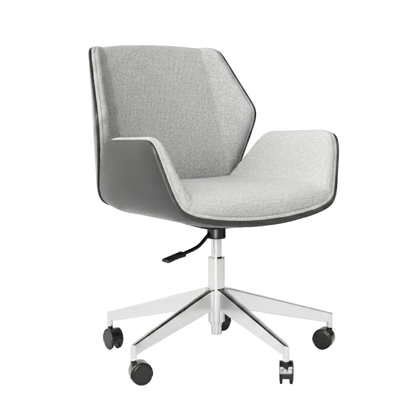 Silla tapizada en cuero y tela A261