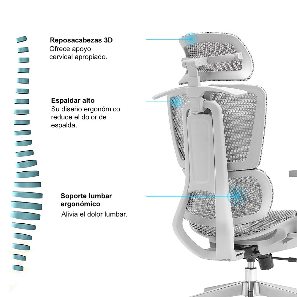 Silla ergonómica Apex (gris)