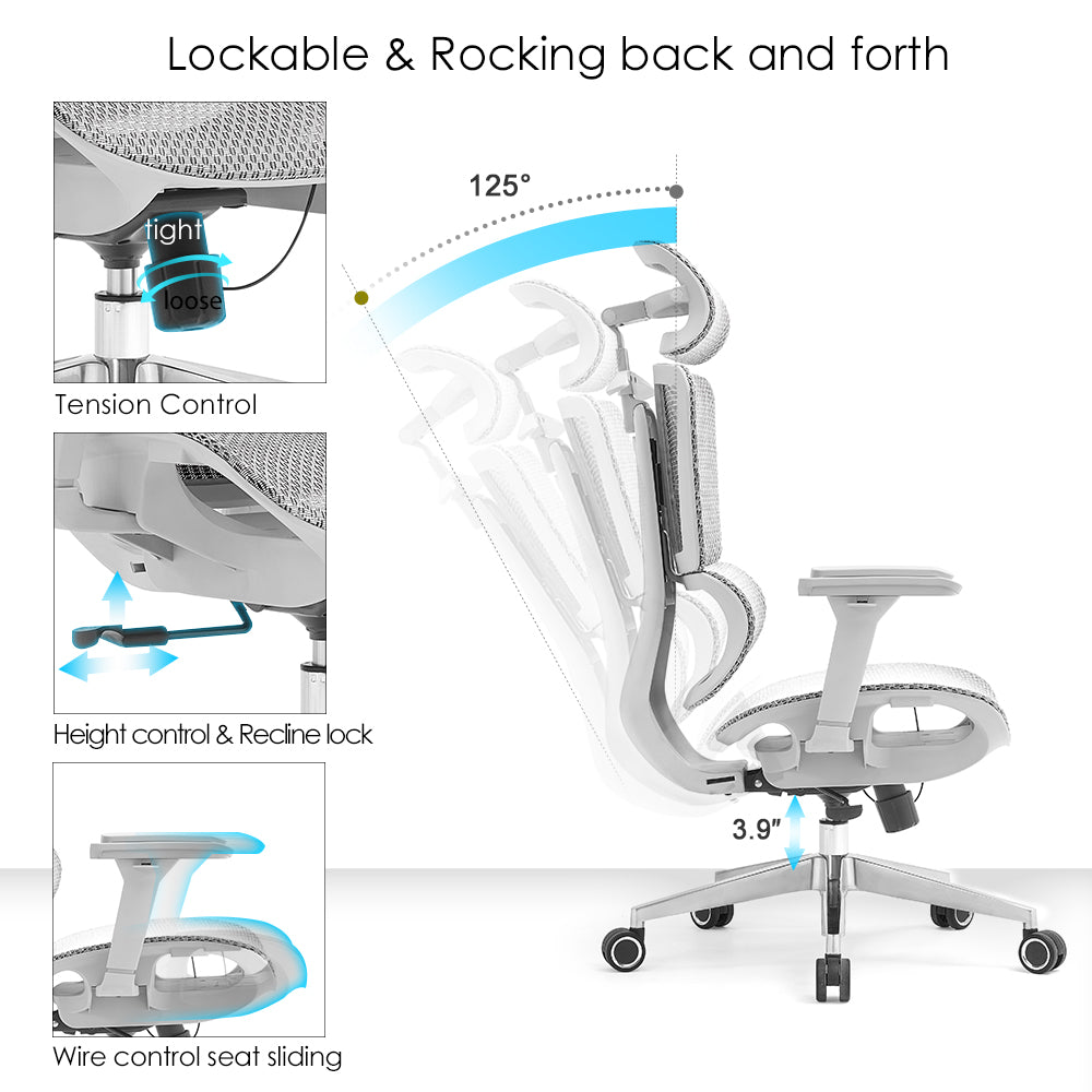 Silla ergonómica Apex (gris)