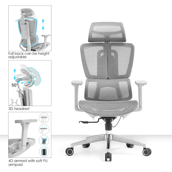 Silla ergonómica Apex (gris)