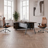 Silla ergonómica de cuero Plex marrón