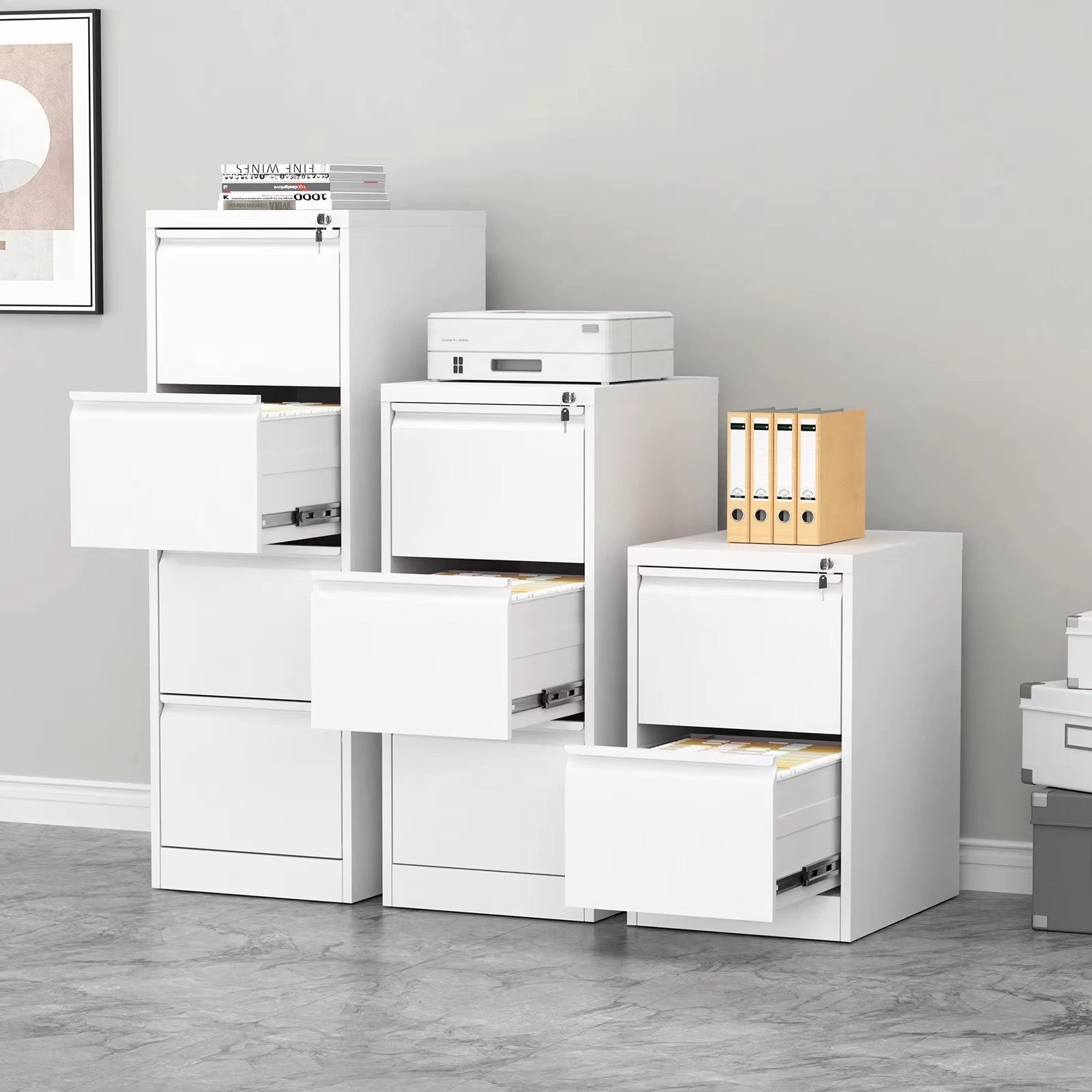 Archivador metálico de 4 gavetas