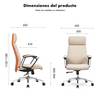 Silla de cuero 6701A crema