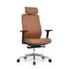 Silla ergonómica de cuero Plex marrón