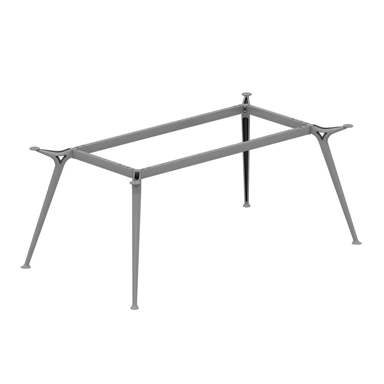 Bases cromadas (efecto espejo) de escritorio sencillo de 200cm