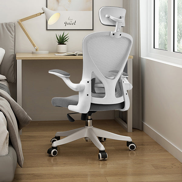 Silla ergonómica Leda (blanco-gris)