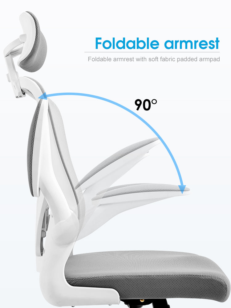 Silla ergonómica Leda (blanco-gris)