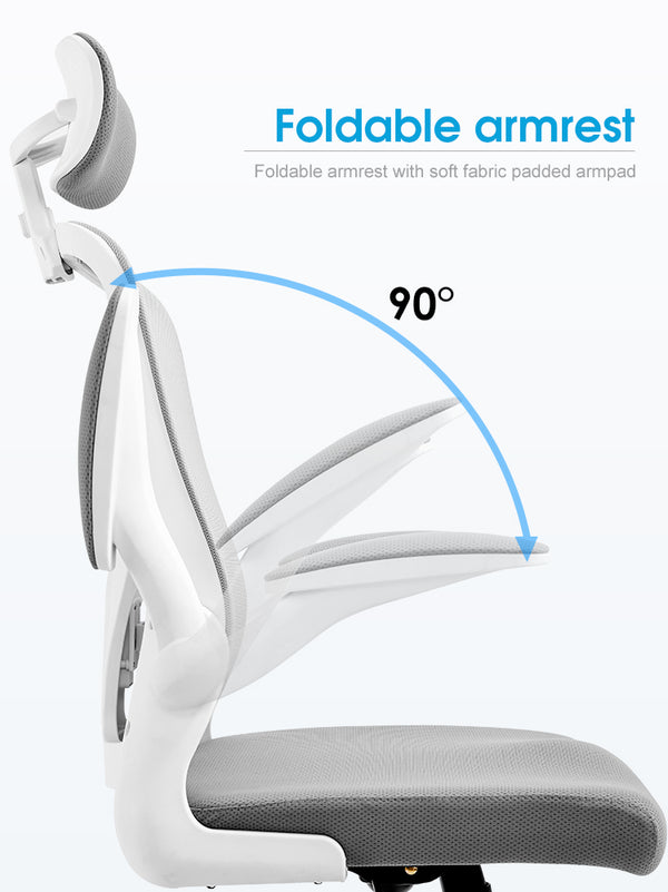 Silla ergonómica Leda (blanco-gris)