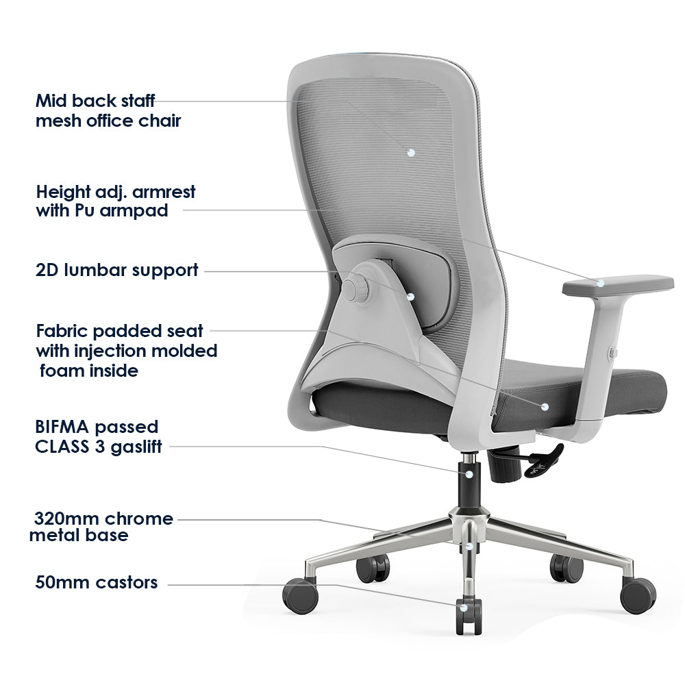 Silla operative Samy plus (gris)