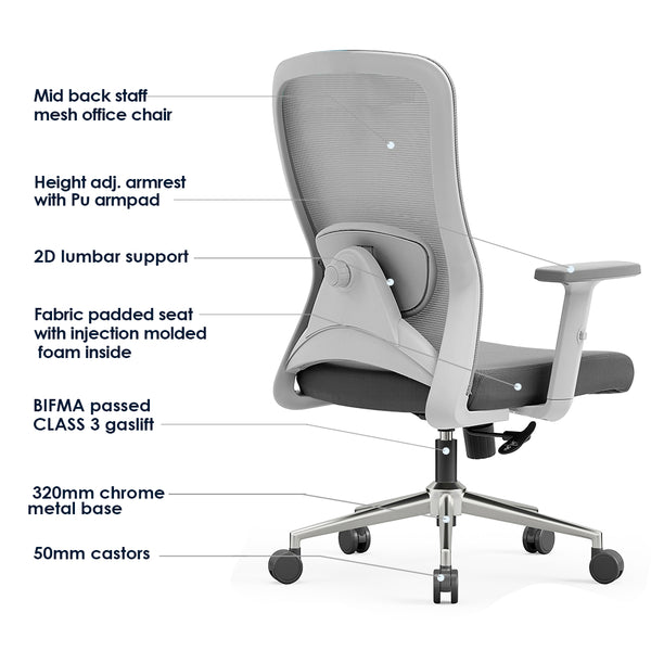 Silla operative Samy plus (gris)