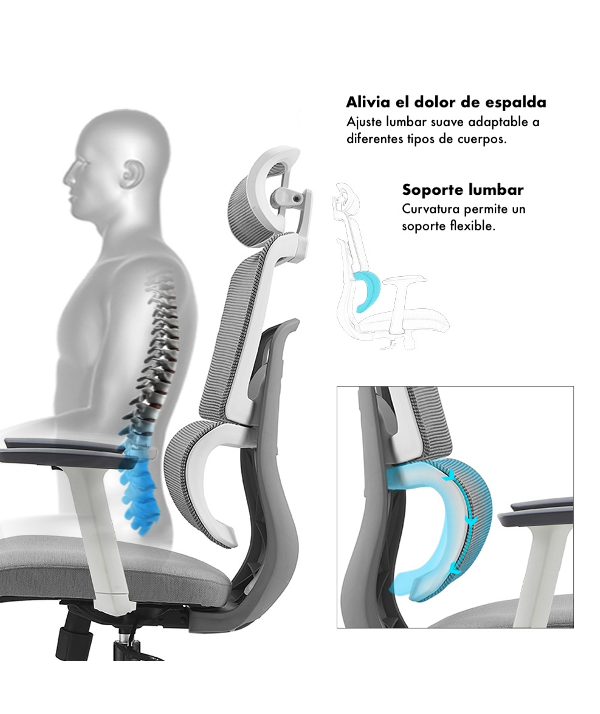 Silla ergonómica Gary Blanca