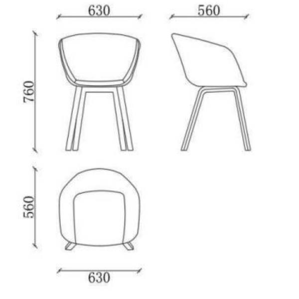 Silla tapizada en tela A233