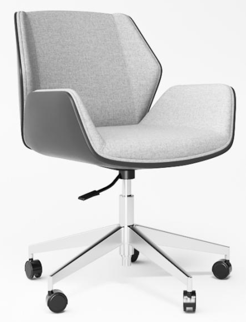 Silla tapizada en cuero y tela A261