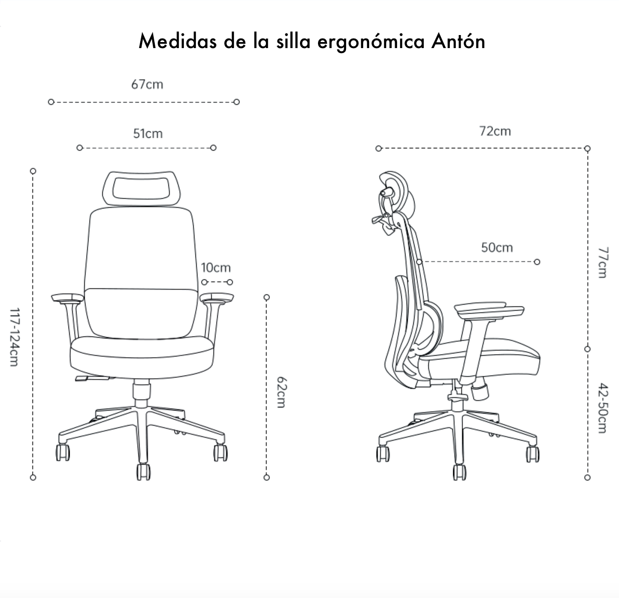 Silla ergonómica Antón negro