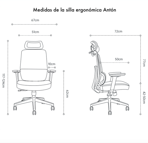 Silla ergonómica Antón negro