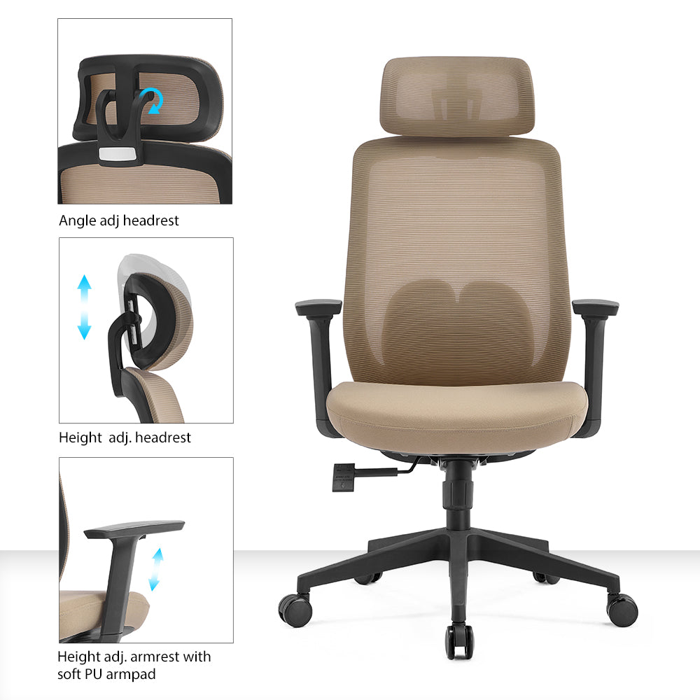 Silla ergonómica Vela beige