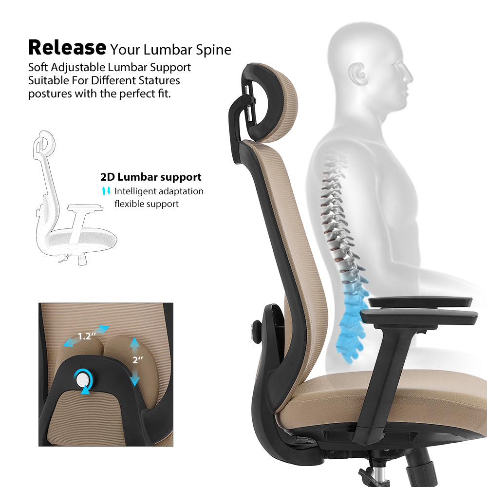 Silla ergonómica Vela beige