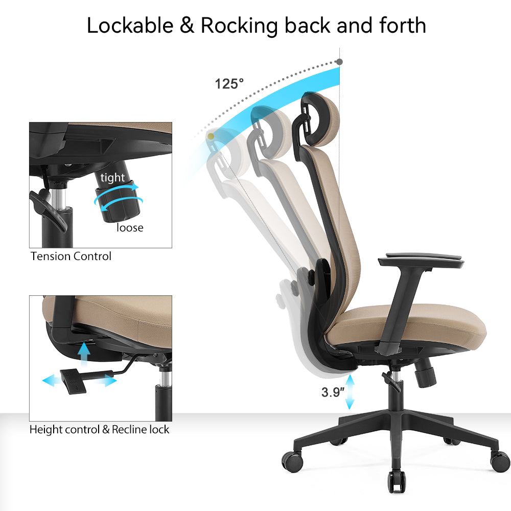 Silla ergonómica Vela beige
